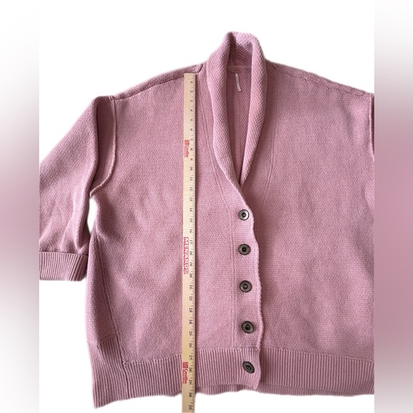 Free People Chamomile Pink Rose Cardigan Large EUC - Picture 7 of 14